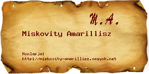 Miskovity Amarillisz névjegykártya
